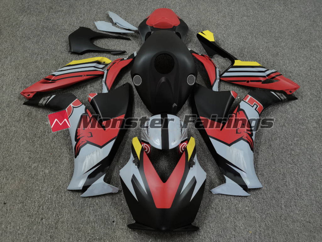 Honda CBR1000RR 2012 - 2016 Matte Red Black Bull Race ABS fairings - custom motorcycle bodywork kit by Monster Fairings