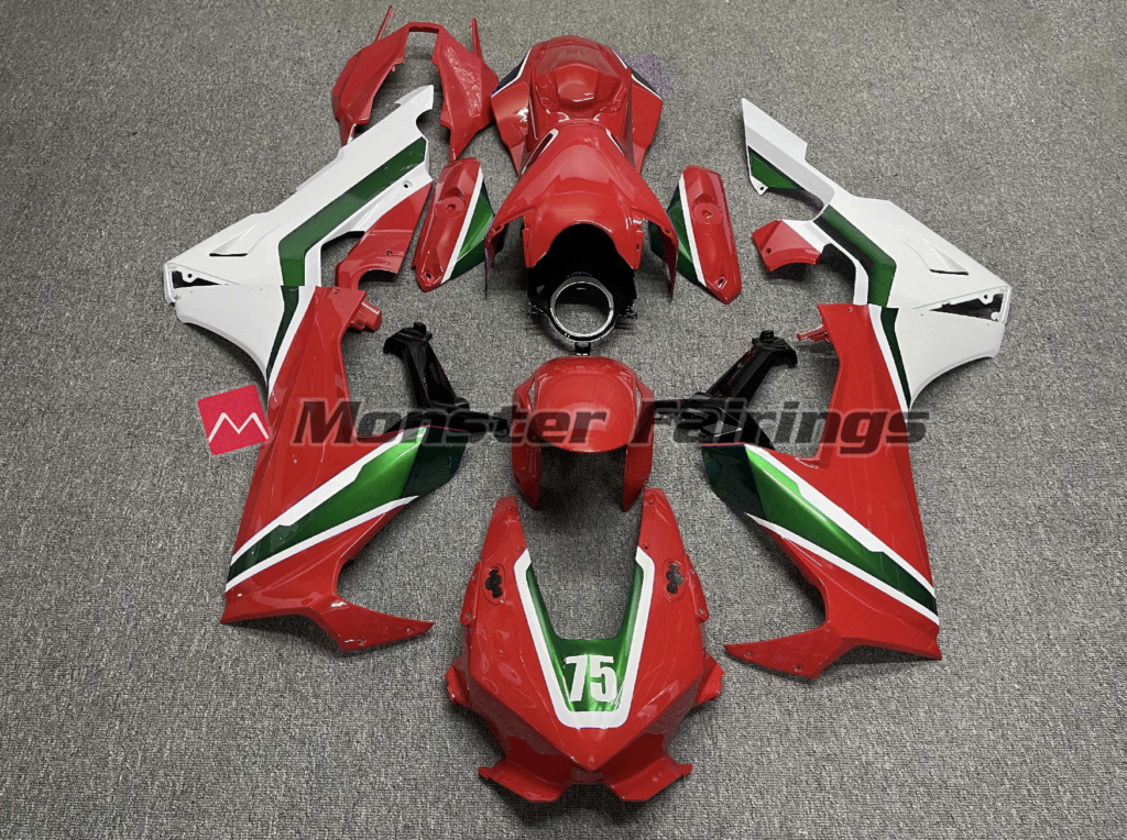 Honda CBR1000RR 2017 - 2025 Gloss Green Red Race ABS fairings - custom motorcycle bodywork kit by Monster Fairings