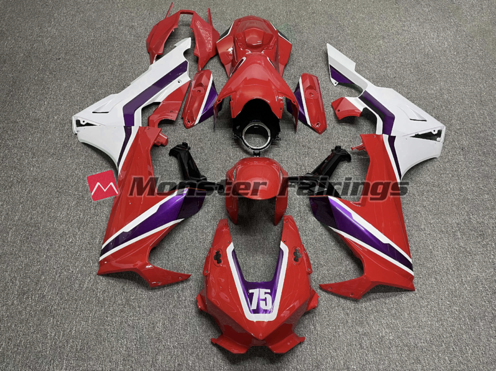 Honda CBR1000RR 2017 - 2025 Gloss Red & White Purple Race ABS fairings - custom motorcycle bodywork kit by Monster Fairings