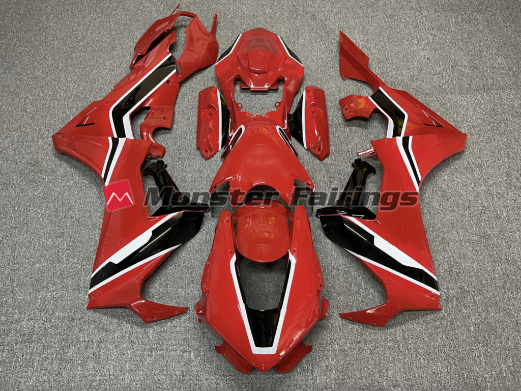 Honda CBR1000RR 2017 - 2025 Gloss Black Red Race ABS fairings - custom motorcycle bodywork kit by Monster Fairings