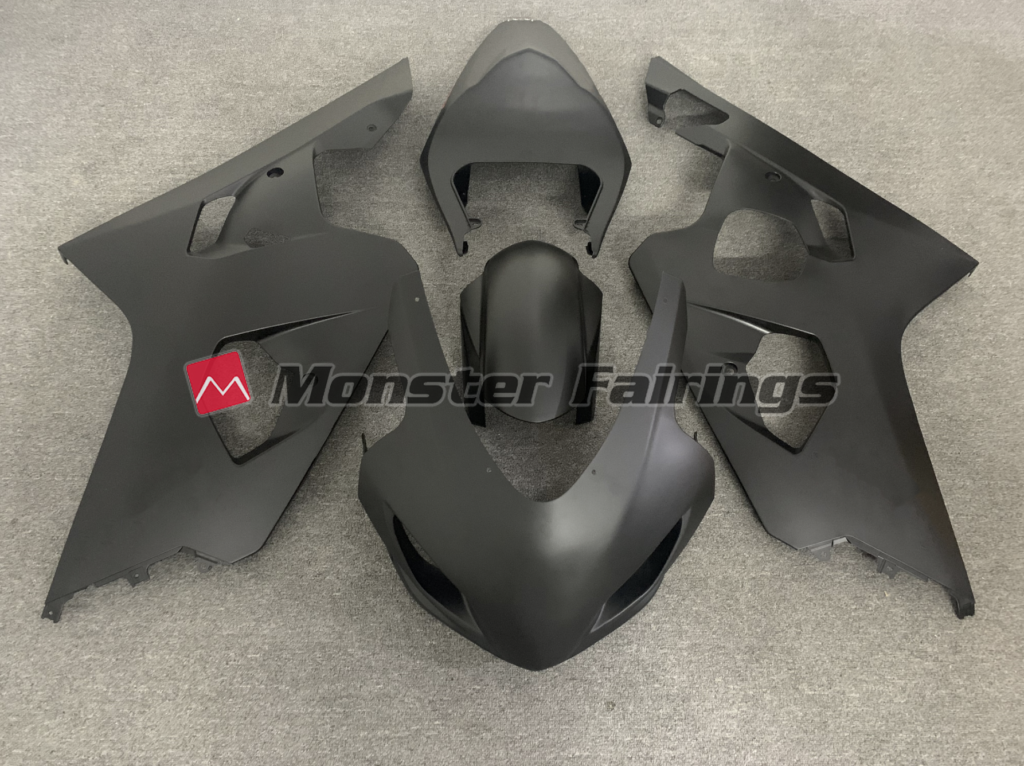 Suzuki GSXR 600 - 750 2004 - 2005 Matte Black Race ABS fairings - custom motorcycle bodywork kit by Monster Fairings