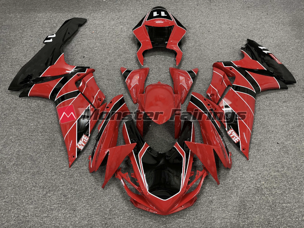 Suzuki GSXR 600 - 750 2011 - 2025 Red Black Race ABS fairings - custom motorcycle bodywork kit by Monster Fairings