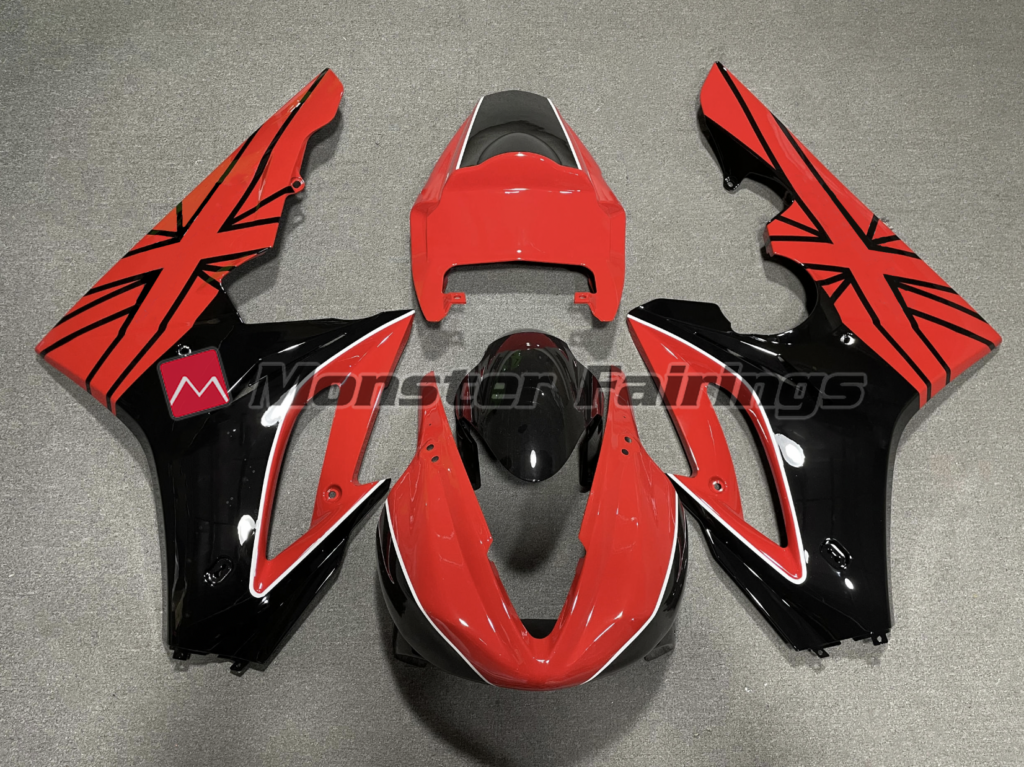 Triumph Daytona 675 2009 - 2012 Red Black Race ABS fairings - custom motorcycle bodywork kit by Monster Fairings