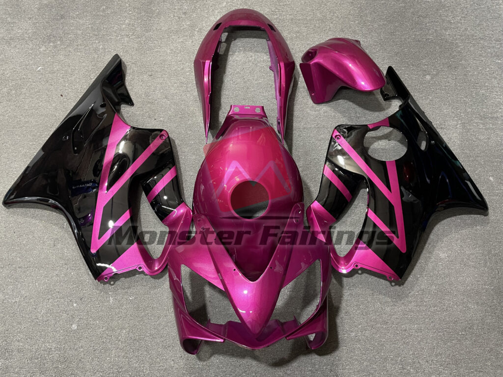 Honda CBR600 F4i 2004 - 2007 Pink Black Race ABS fairings - custom motorcycle bodywork kit by Monster Fairings