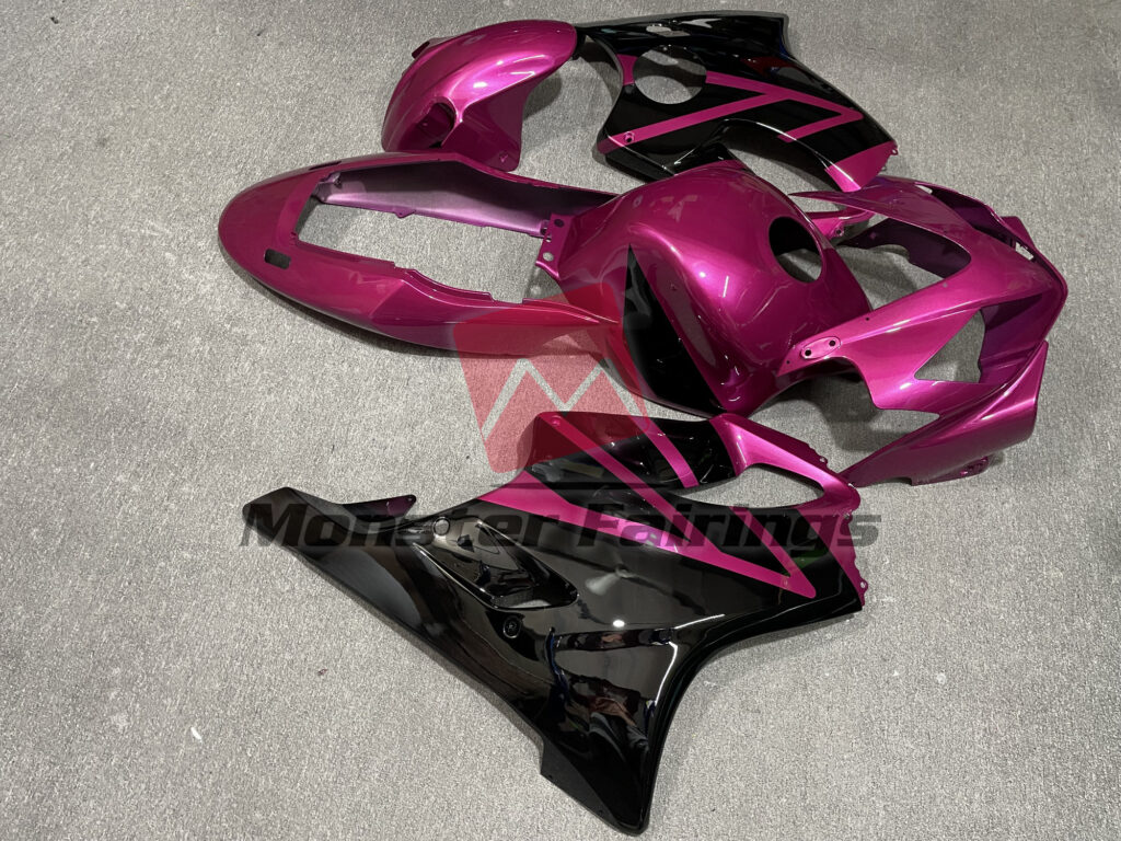 2004 - 2007 Honda CBR600 F4i Pink Black Race fairing set - ABS injection, custom painted by Monster Fairings