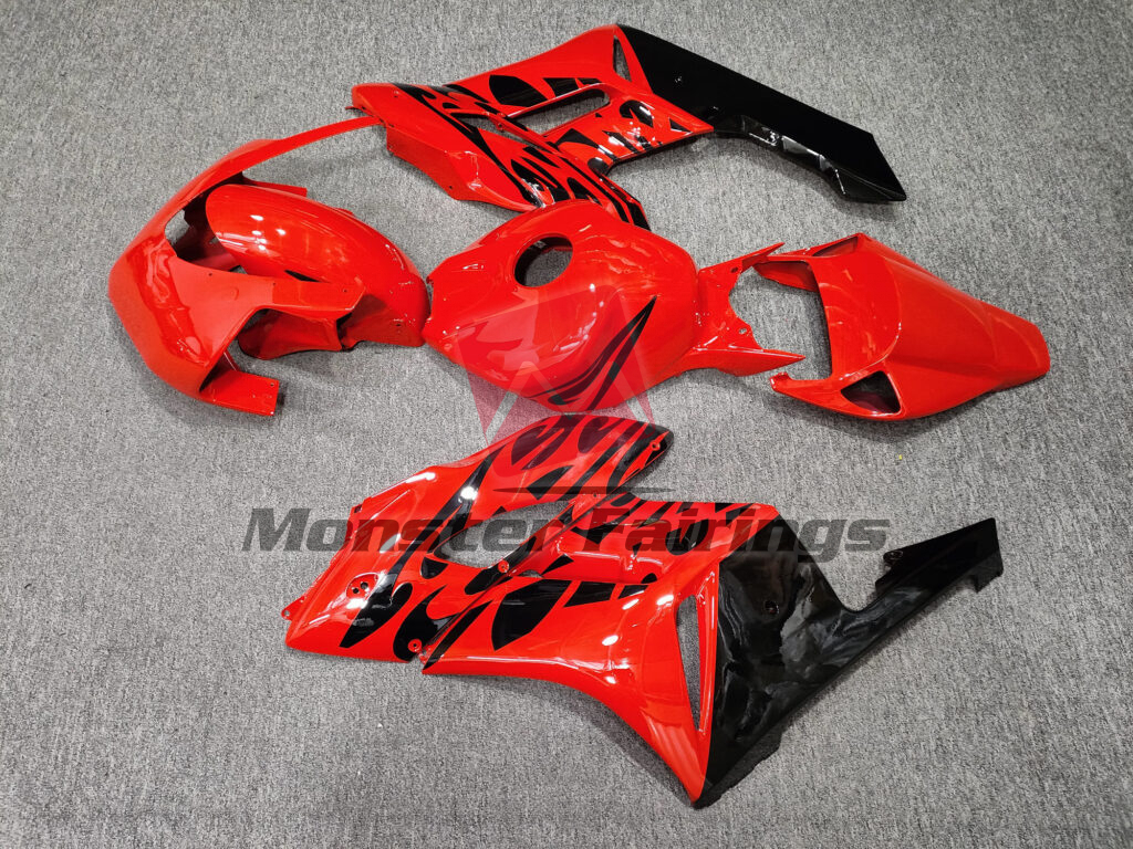 2004 - 2005 Honda CBR1000RR Gloss Red Black Race fairing set - ABS injection, custom painted by Monster Fairings