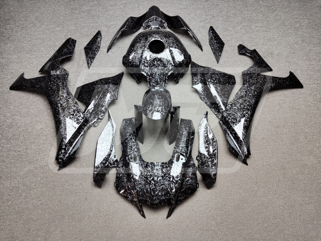 Yamaha R1 2020 - 2025 Gloss Forged Carbon Fiber Style ABS fairings - custom motorcycle bodywork kit by Monster Fairings
