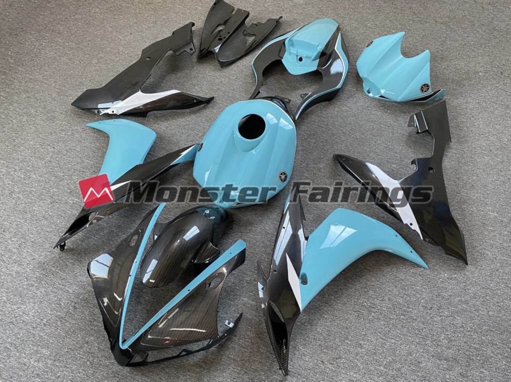 Light Blue Carbon Style ABS fairings for Yamaha R1 2004 - 2006 - premium OEM fit kit by Monster Fairings
