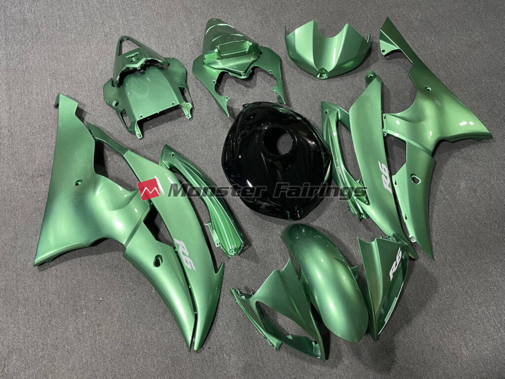 Yamaha R6 2008 - 2016 ABS fairings, Gloss Seafoam Green Black - high - quality motorcycle kit by Monster Fairings