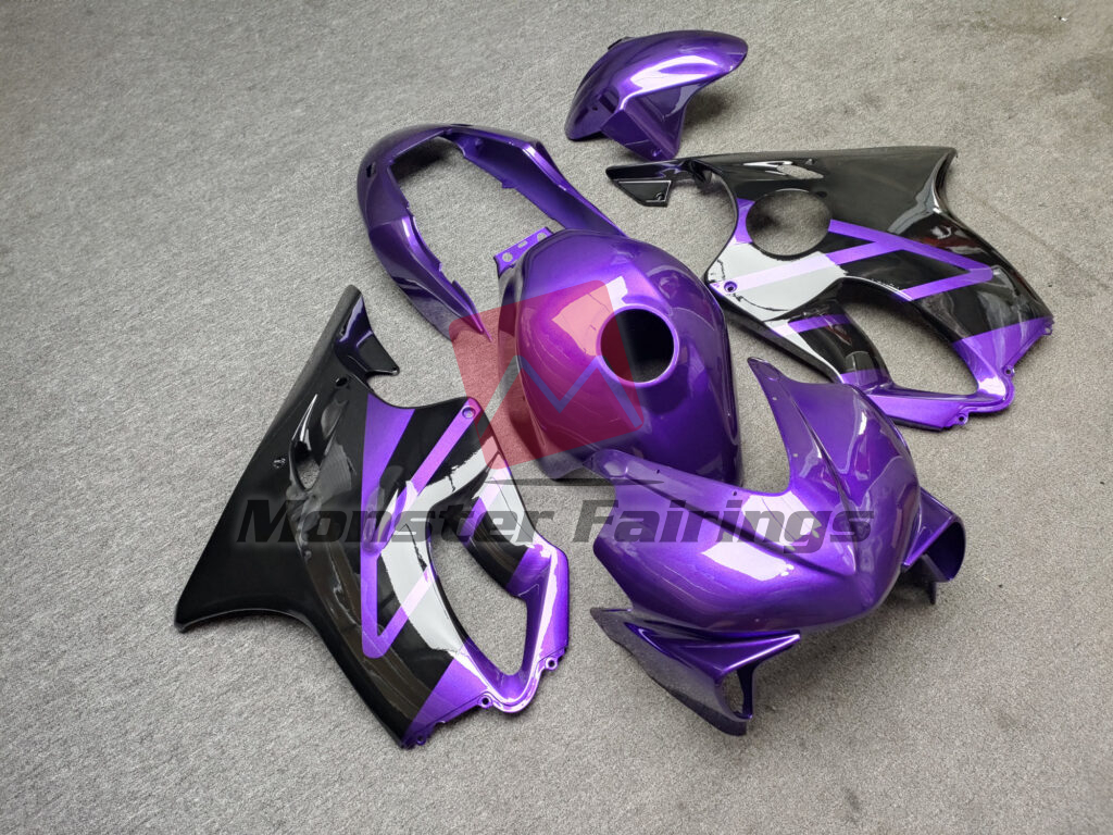 Honda CBR600 F4i custom ABS fairings 2004 - 2007 in Gloss Purple & Black Race - durable replacement kit, Monster Fairings