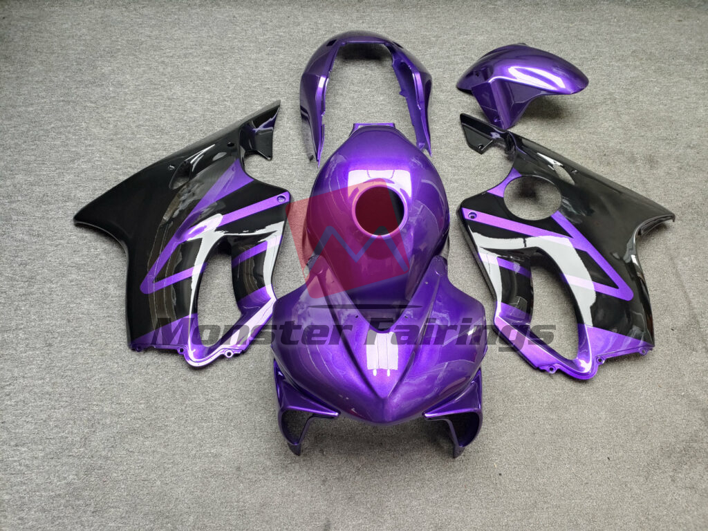 Honda CBR600 F4i 2004 - 2007 Gloss Purple & Black Race ABS fairings - custom motorcycle bodywork kit by Monster Fairings