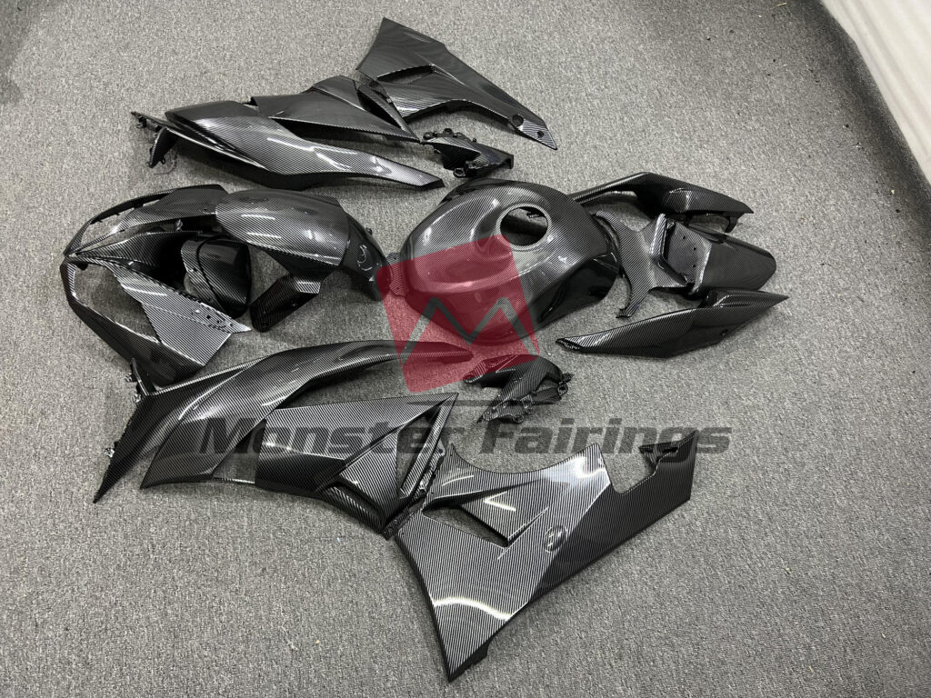 Monster Fairings ABS fairing kit for Kawasaki ZX6R 2009 - 2012 - Gloss Carbon Fiber Style, precise OEM fit