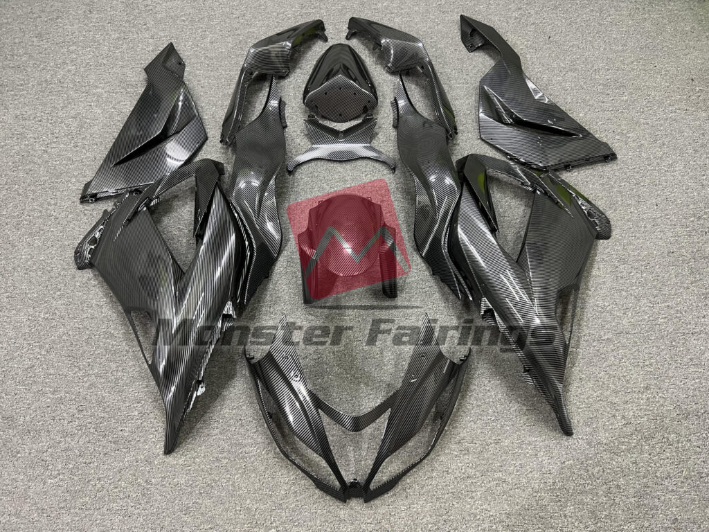 Kawasaki ZX6R 2013 - 2018 Full Carbon Fiber Style ABS fairings - custom motorcycle bodywork kit by Monster Fairings