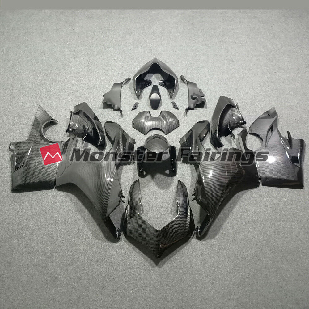 Ducati Panigale V4 2018 - 2019 Gloss Carbon Fiber Style ABS fairings - custom motorcycle bodywork kit by Monster Fairings