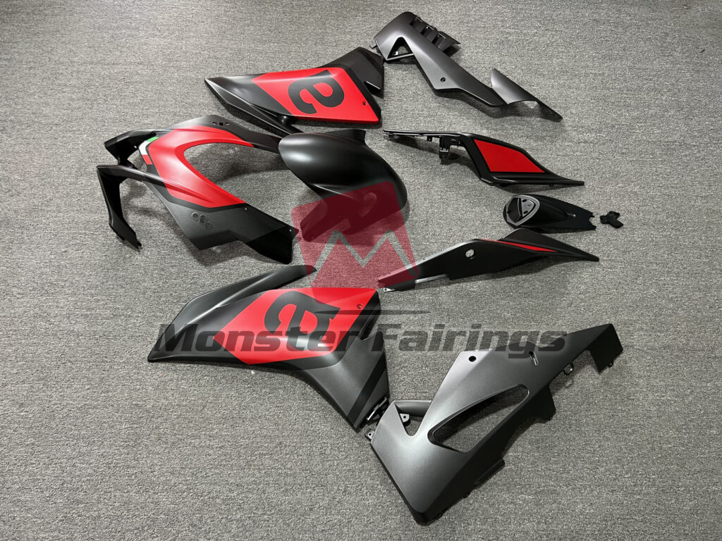 2016 - 2020 Aprilia RSV4 Matte Red & Black fairing set - ABS injection, custom painted by Monster Fairings