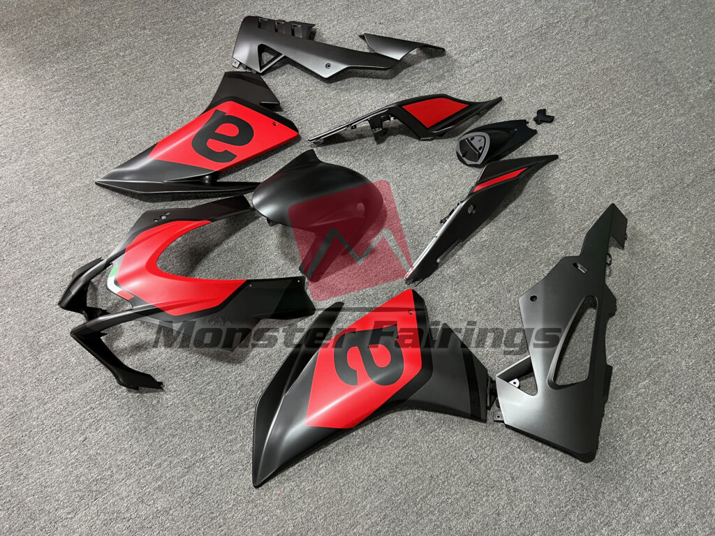 Aprilia RSV4 custom ABS fairings 2016 - 2020 in Matte Red & Black - durable replacement kit, Monster Fairings