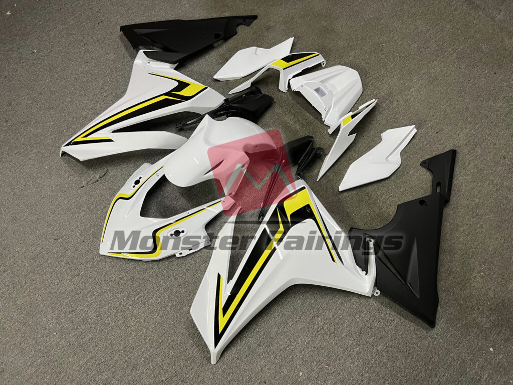 Honda CBR500R custom ABS fairings 2019 - 2021 in Yellow White & Black - durable replacement kit, Monster Fairings