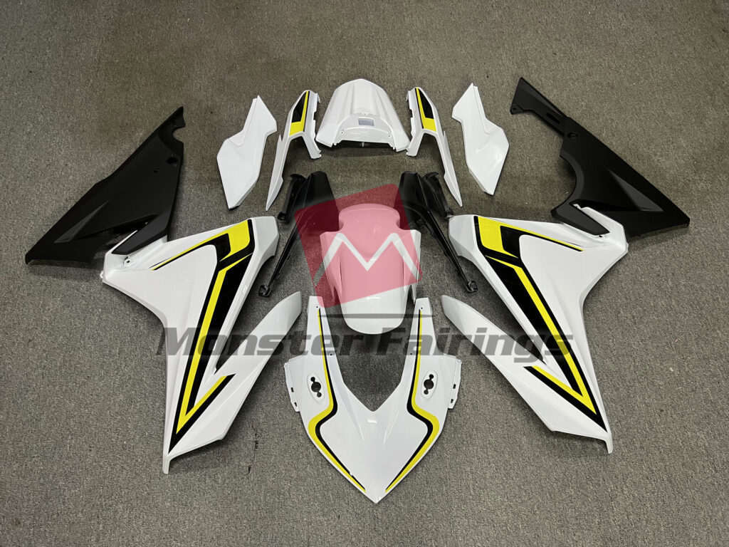 Honda CBR500R 2019 - 2021 Yellow White & Black ABS fairings - custom motorcycle bodywork kit by Monster Fairings