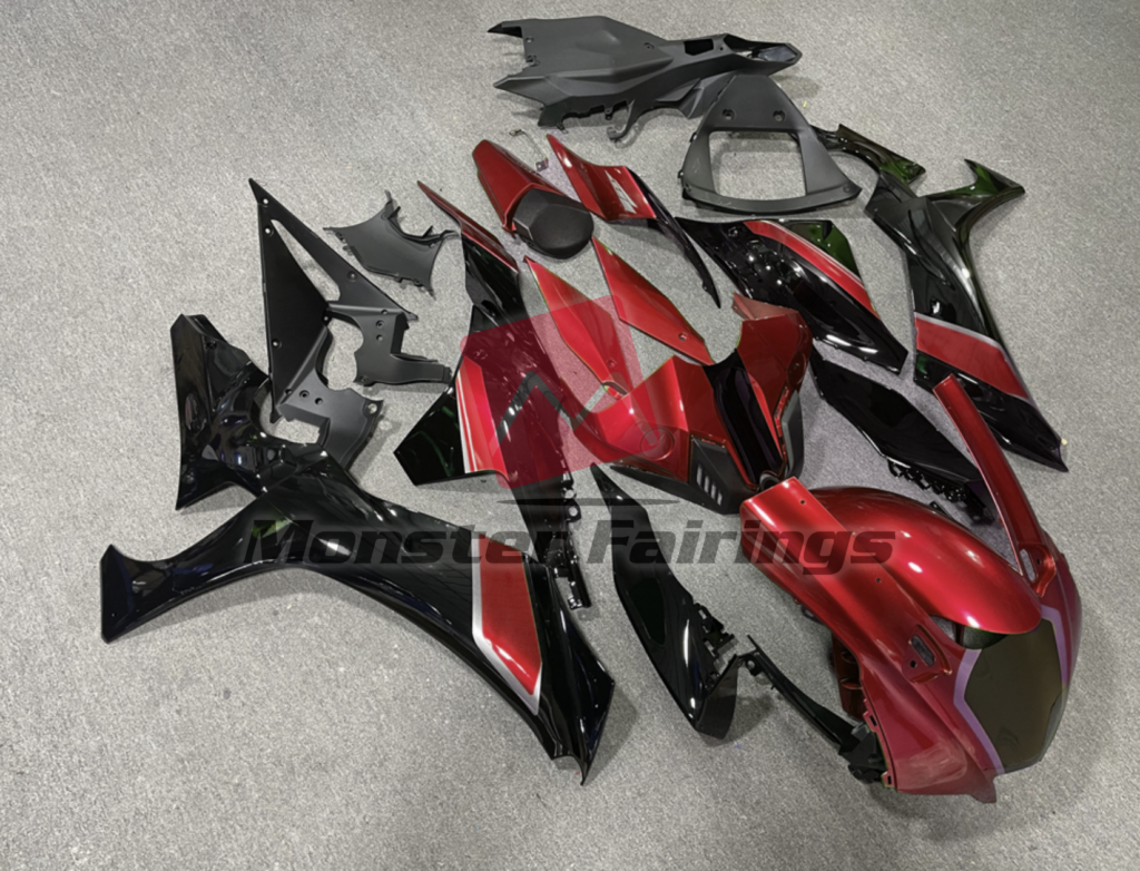 Gloss Red Black ABS fairings for Yamaha R1 2020 - 2025 - premium OEM fit kit by Monster Fairings