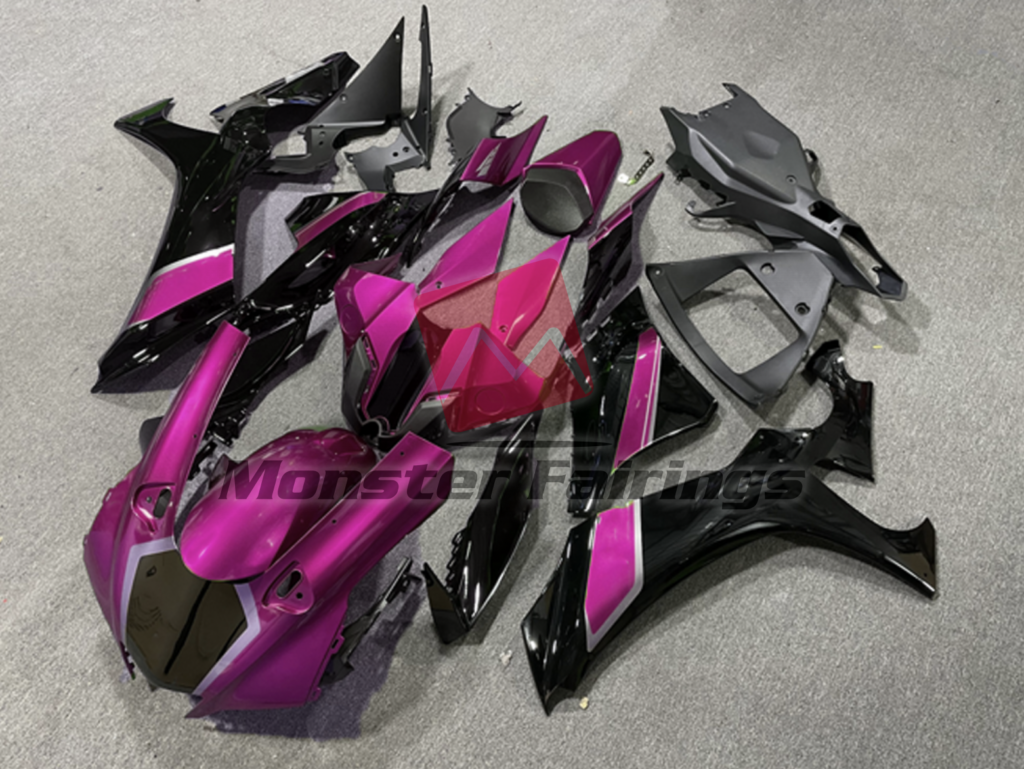 Yamaha R1 custom ABS fairings 2020 - 2025 in Gloss Pink Black - durable replacement kit, Monster Fairings