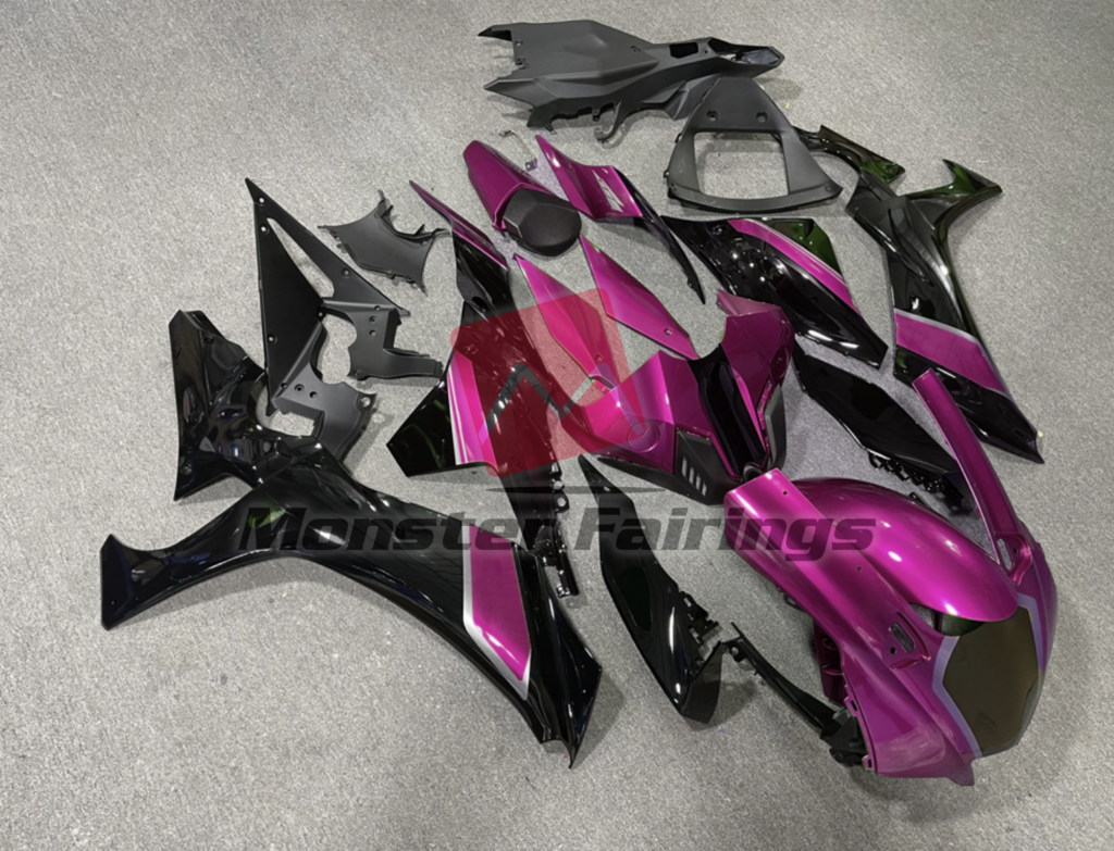 Gloss Pink Black ABS fairings for Yamaha R1 2020 - 2025 - premium OEM fit kit by Monster Fairings