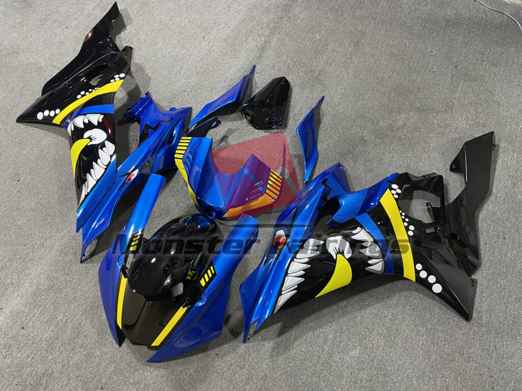 2017 - 2022 Yamaha R6 Special Blue Shark fairing set - ABS injection, custom painted by Monster Fairings