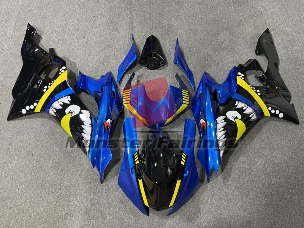 Yamaha R6 2017 - 2022 Special Blue Shark ABS fairings - custom motorcycle bodywork kit by Monster Fairings