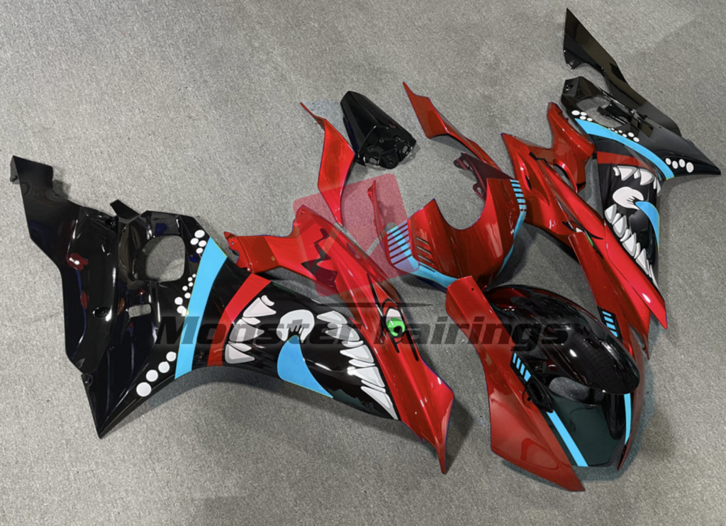 2017 - 2022 Yamaha R6 Special Red Shark fairing set - ABS injection, custom painted by Monster Fairings