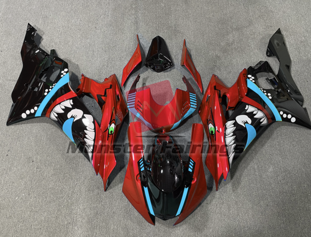 Yamaha R6 2017 - 2022 Special Red Shark ABS fairings - custom motorcycle bodywork kit by Monster Fairings