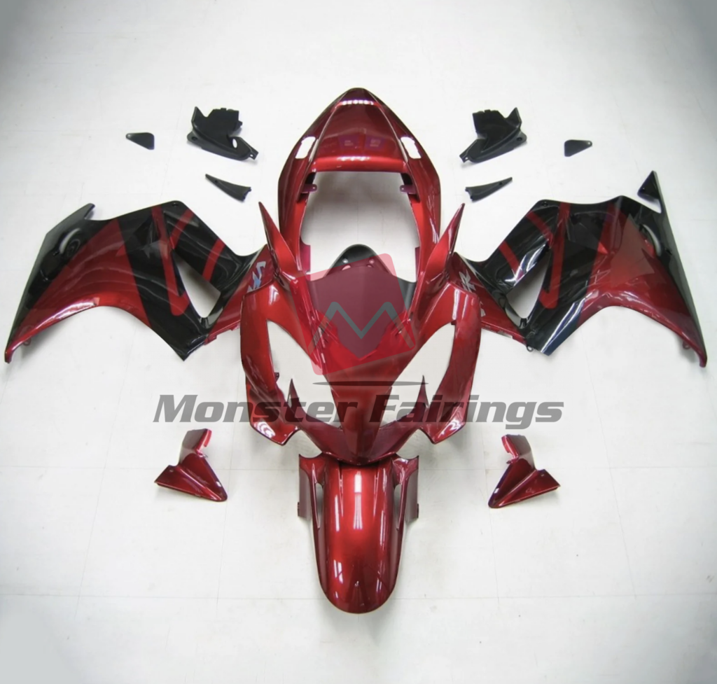 Honda VFR800 2002 - 2012 Deep Red Black ABS fairings - custom motorcycle bodywork kit by Monster Fairings