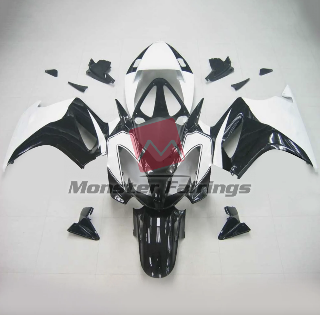 Honda VFR800 2002 - 2012 Black White ABS fairings - custom motorcycle bodywork kit by Monster Fairings