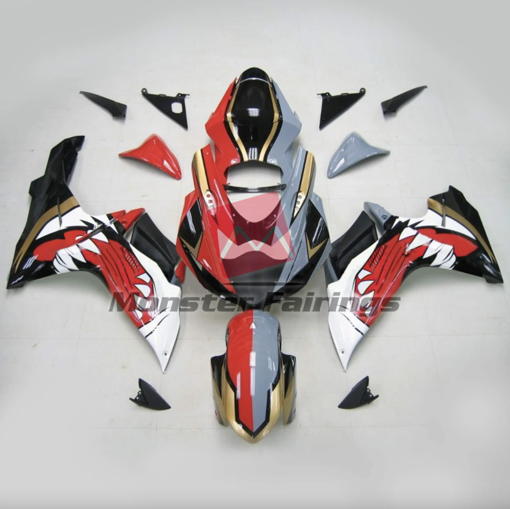 Suzuki GSXR 600 - 750 2011 - 2025 Nardo Red Tiger ABS fairings - custom motorcycle bodywork kit by Monster Fairings