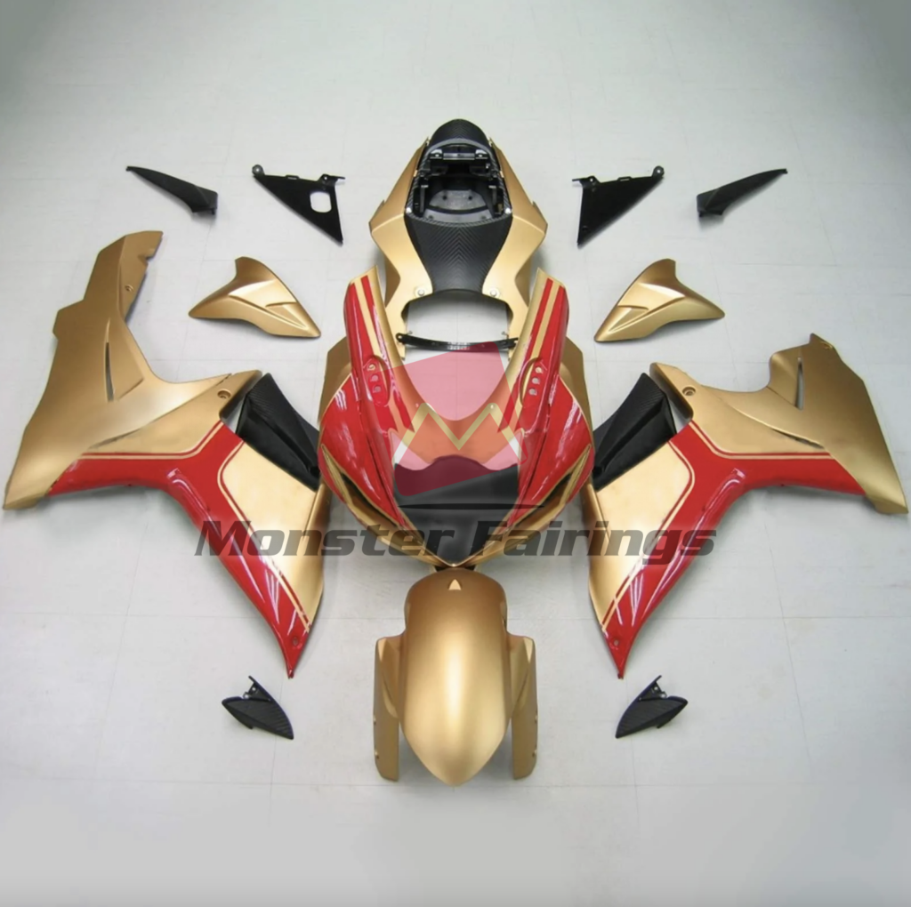 Suzuki GSXR 600 - 750 2011 - 2025 Matte Gold Red ABS fairings - custom motorcycle bodywork kit by Monster Fairings