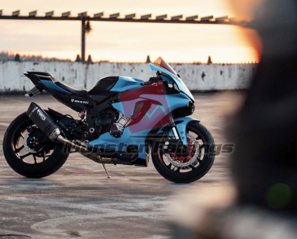 Monster Fairings ABS fairing kit for Yamaha R1 2015 - 2019 - Gloss Turbo Blue, precise OEM fit