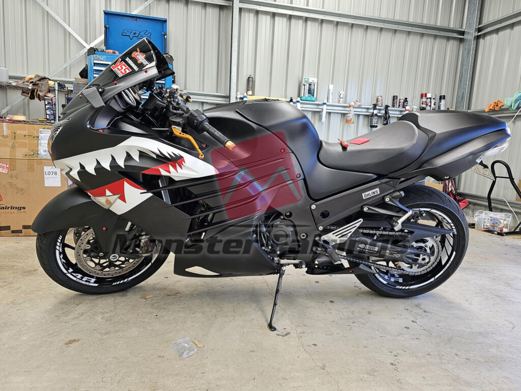 コイキングar Kawasaki ZX14R 2012-2024 Gunmetal Gray Shark ABS Fairings