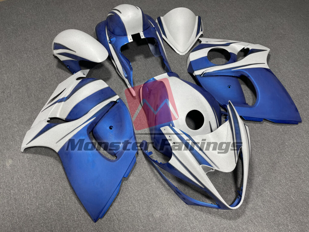 Glitter Blue White ABS fairings for Suzuki GSXR 1300 2008 - 2020 - premium OEM fit kit by Monster Fairings