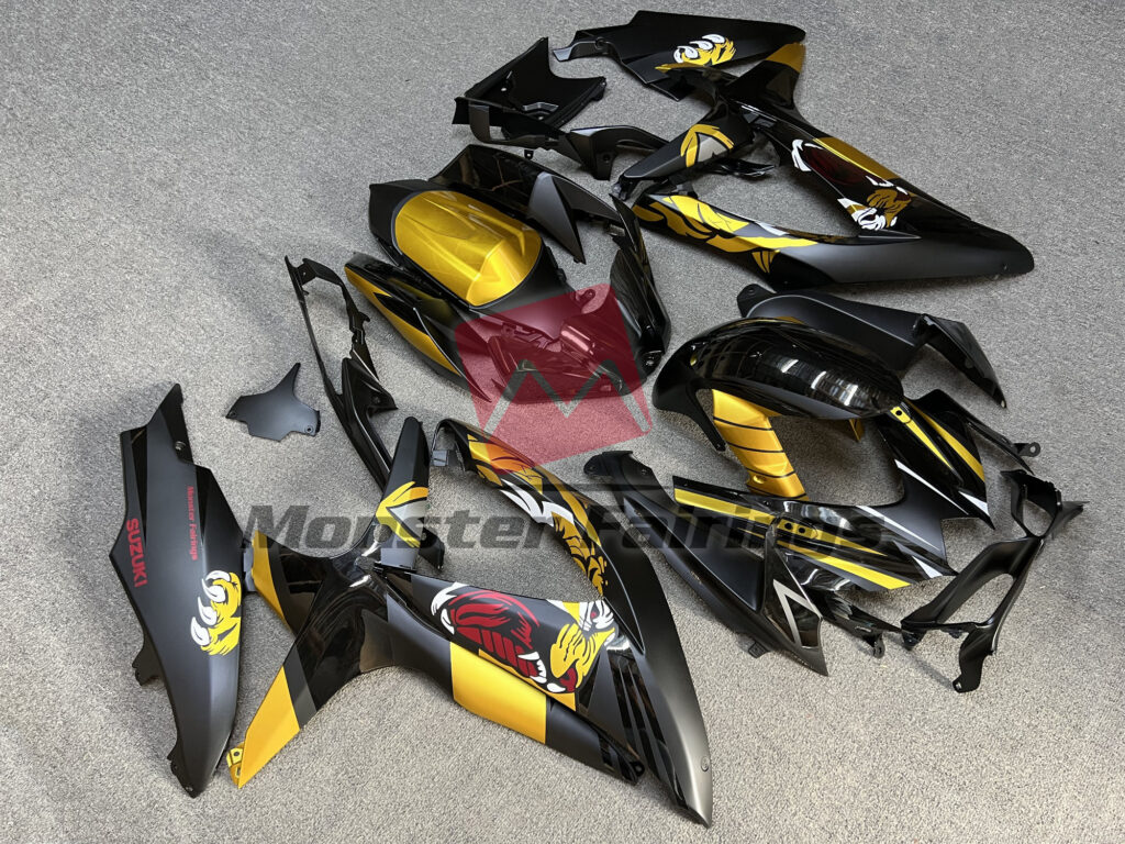 Gloss & Matte Gold Tiger ABS fairings for Suzuki GSXR 600 - 750 2008 - 2010 - premium OEM fit kit by Monster Fairings