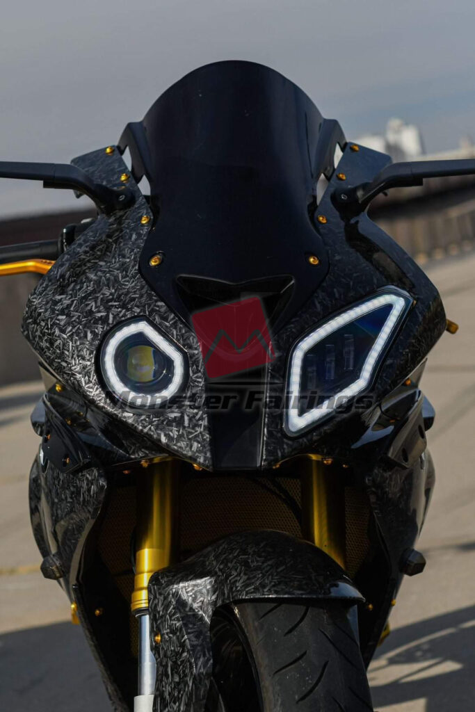 BMW S1000RR custom ABS fairings 2009 - 2014 in Gloss Forged Carbon Fiber Style - durable replacement kit, Monster Fairings