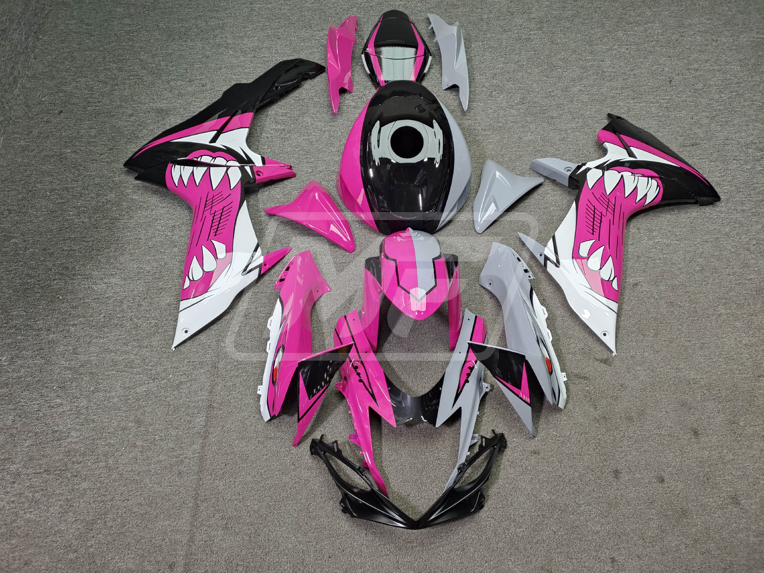 Suzuki GSXR 600-750 2011-2026 Gloss Nardo Gray & Pink Shark ABS