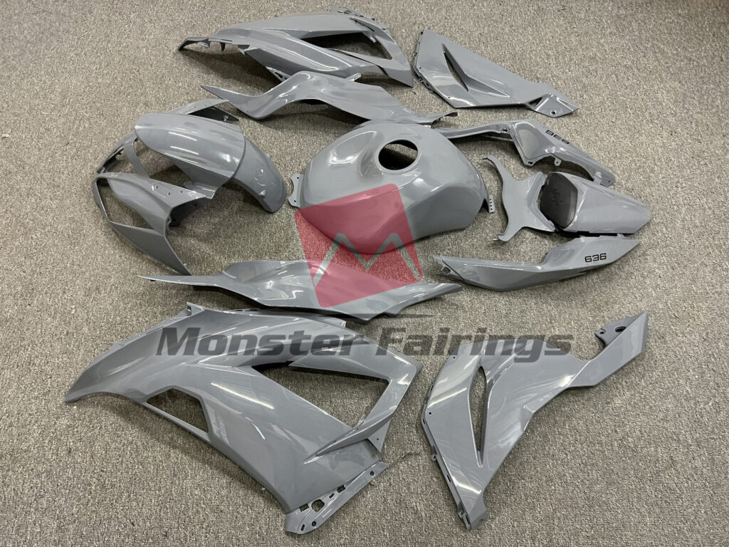 2013 - 2018 Kawasaki ZX6R Gloss Nardo Gray fairing set - ABS injection, custom painted by Monster Fairings