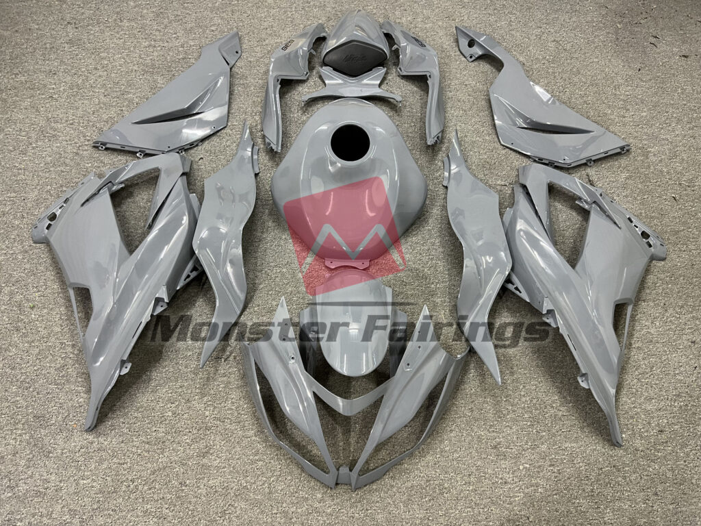 Kawasaki ZX6R 2013 - 2018 Gloss Nardo Gray ABS fairings - custom motorcycle bodywork kit by Monster Fairings