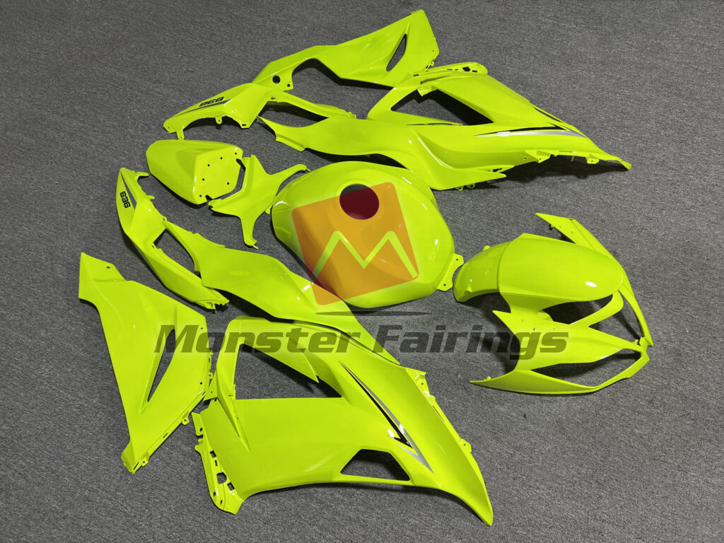 Gloss High Vis Yellow ABS fairings for Kawasaki ZX6R 2013 - 2018 - premium OEM fit kit by Monster Fairings