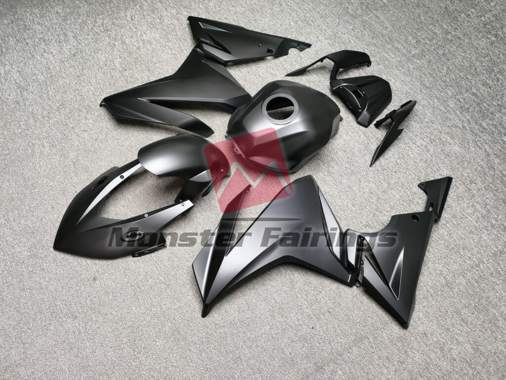 2022 - 2023 Honda CBR500R Matte Black fairing set - ABS injection, custom painted by Monster Fairings