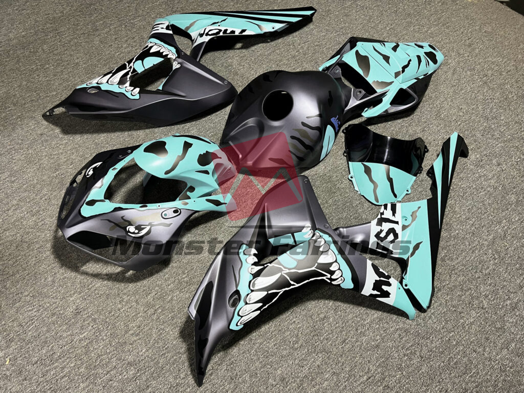 Matte Black & Teal Monster ABS fairings for Honda CBR1000RR 2006 - 2007 - premium OEM fit kit by Monster Fairings