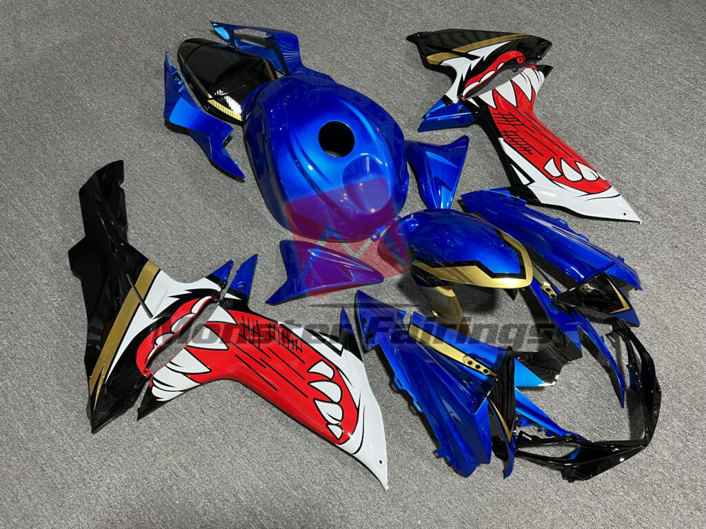 Gloss Blue & Black Shark ABS fairings for Suzuki GSXR 600 - 750 2011 - 2025 - premium OEM fit kit by Monster Fairings