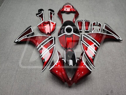 Yamaha R1 2012-2014 Gloss Candy Red White & Black ABS Fairings | Monster Fairings