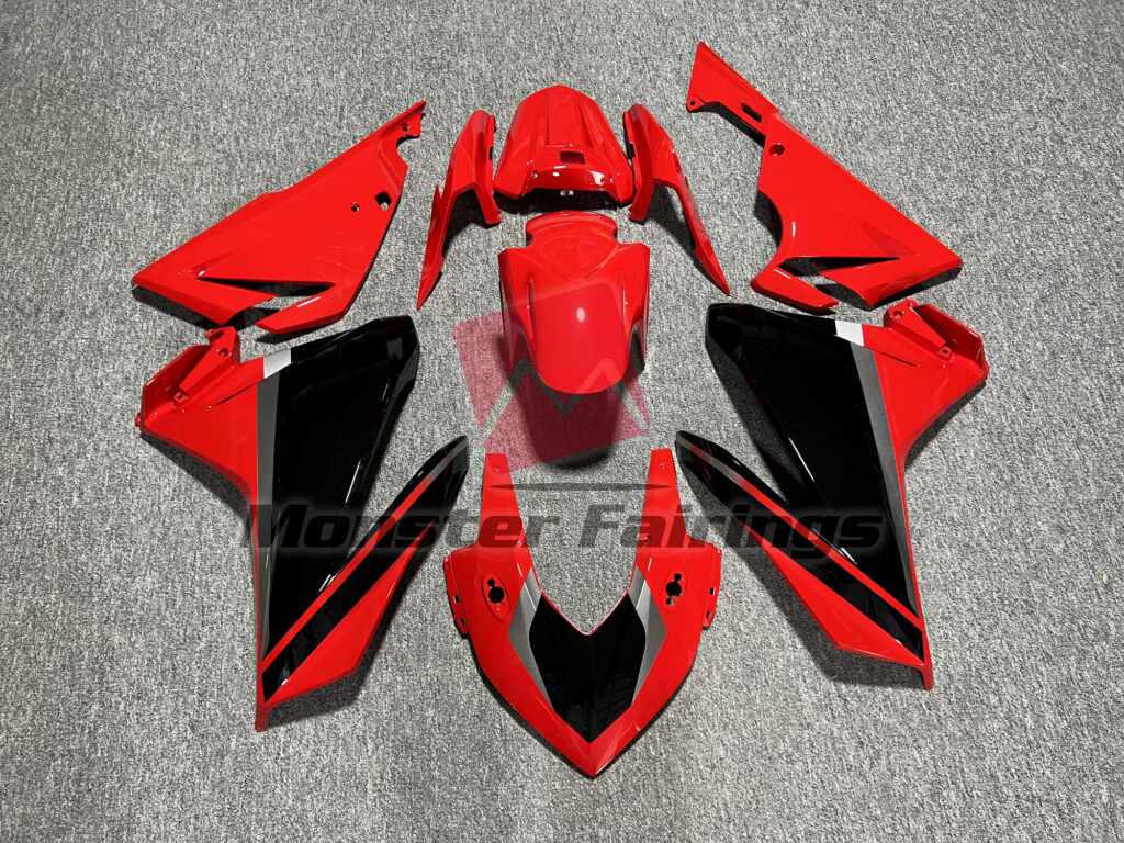 Honda CBR500R 2019 - 2021 Gloss Red & Black Gray ABS fairings - custom motorcycle bodywork kit by Monster Fairings