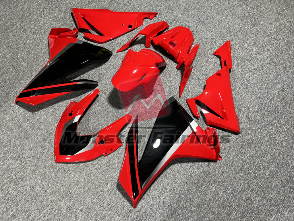 Gloss Red & Black Gray ABS fairings for Honda CBR500R 2019 - 2021 - premium OEM fit kit by Monster Fairings