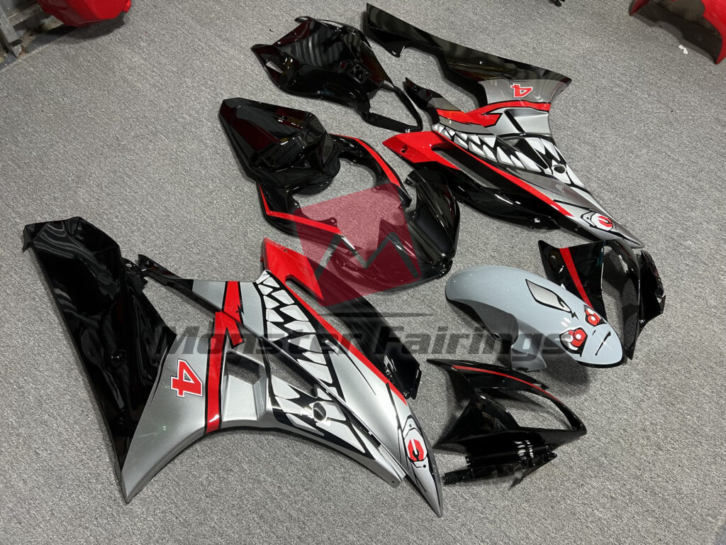 Yamaha R6 custom ABS fairings 2006 - 2007 in Silver Shark - durable replacement kit, Monster Fairings