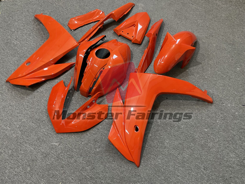 Yamaha R3 custom ABS fairings 2014 - 2018 in Gloss Pearl Orange - durable replacement kit, Monster Fairings